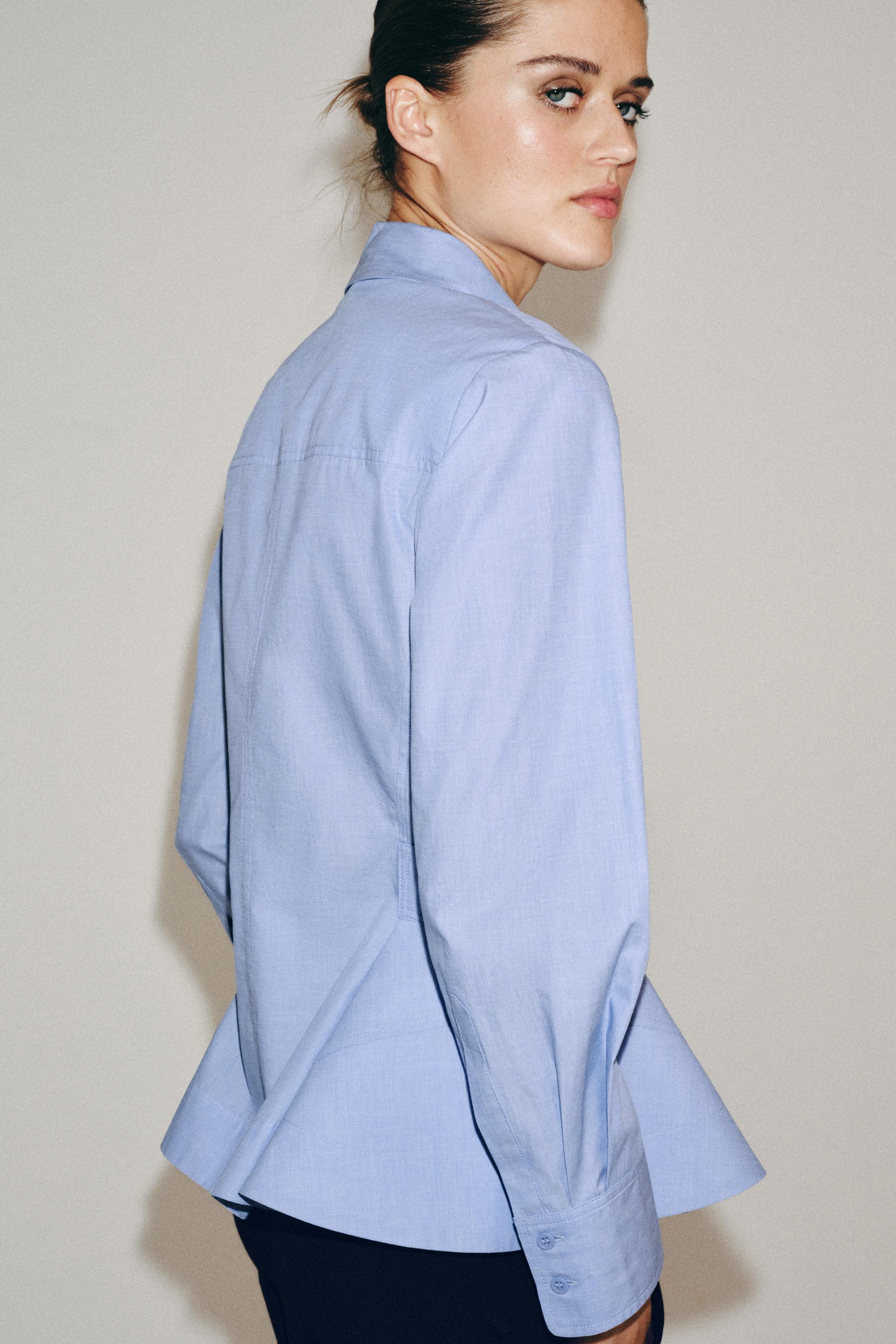 ZW COLLECTION PEPLUM POPLIN SHIRT